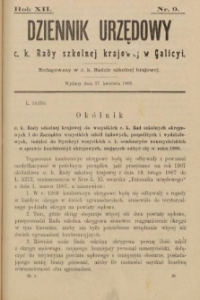 Dziennik Urzędowy c. k. Rady Szkolnej Krajowej w Galicyi. 1908, nr 9