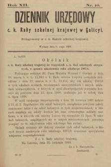 Dziennik Urzędowy c. k. Rady Szkolnej Krajowej w Galicyi. 1908, nr 10