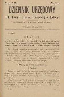 Dziennik Urzędowy c. k. Rady Szkolnej Krajowej w Galicyi. 1908, nr 11