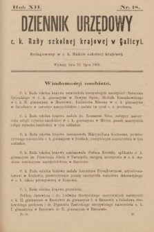 Dziennik Urzędowy c. k. Rady Szkolnej Krajowej w Galicyi. 1908, nr 18