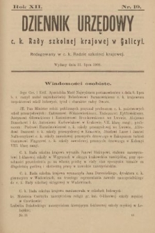 Dziennik Urzędowy c. k. Rady Szkolnej Krajowej w Galicyi. 1908, nr 19