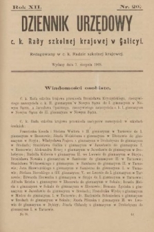 Dziennik Urzędowy c. k. Rady Szkolnej Krajowej w Galicyi. 1908, nr 20
