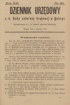 Dziennik Urzędowy c. k. Rady Szkolnej Krajowej w Galicyi. 1908, nr 22
