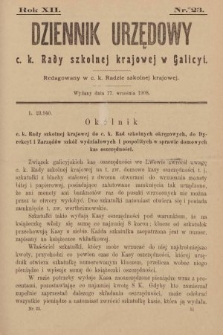 Dziennik Urzędowy c. k. Rady Szkolnej Krajowej w Galicyi. 1908, nr 23