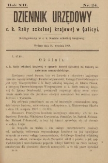 Dziennik Urzędowy c. k. Rady Szkolnej Krajowej w Galicyi. 1908, nr 24