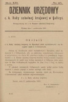 Dziennik Urzędowy c. k. Rady Szkolnej Krajowej w Galicyi. 1908, nr 25