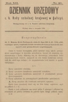 Dziennik Urzędowy c. k. Rady Szkolnej Krajowej w Galicyi. 1908, nr 28
