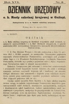 Dziennik Urzędowy c. k. Rady szkolnej krajowej w Galicyi. 1912, nr 2