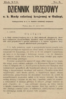 Dziennik Urzędowy c. k. Rady szkolnej krajowej w Galicyi. 1912, nr 5