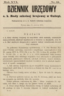 Dziennik Urzędowy c. k. Rady szkolnej krajowej w Galicyi. 1912, nr 12