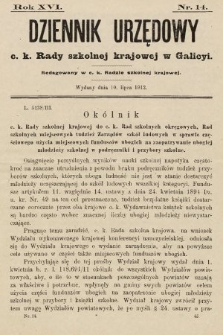 Dziennik Urzędowy c. k. Rady szkolnej krajowej w Galicyi. 1912, nr 14