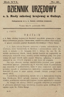 Dziennik Urzędowy c. k. Rady szkolnej krajowej w Galicyi. 1912, nr 21