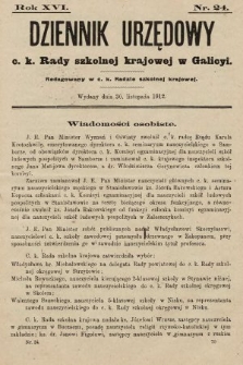 Dziennik Urzędowy c. k. Rady szkolnej krajowej w Galicyi. 1912, nr 24