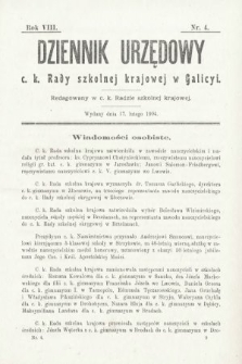 Dziennik Urzędowy c. k. Rady Szkolnej Krajowej w Galicyi. 1904, nr 4