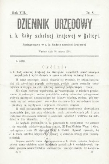 Dziennik Urzędowy c. k. Rady Szkolnej Krajowej w Galicyi. 1904, nr 8