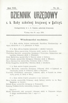 Dziennik Urzędowy c. k. Rady Szkolnej Krajowej w Galicyi. 1904, nr 13