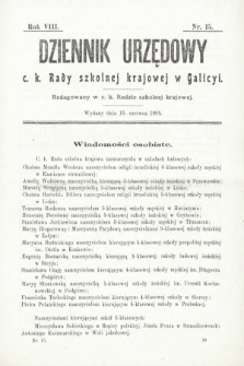 Dziennik Urzędowy c. k. Rady Szkolnej Krajowej w Galicyi. 1904, nr 15