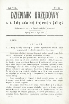 Dziennik Urzędowy c. k. Rady Szkolnej Krajowej w Galicyi. 1904, nr 18