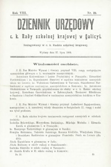 Dziennik Urzędowy c. k. Rady Szkolnej Krajowej w Galicyi. 1904, nr 19