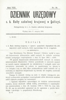 Dziennik Urzędowy c. k. Rady Szkolnej Krajowej w Galicyi. 1904, nr 20