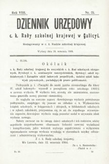 Dziennik Urzędowy c. k. Rady Szkolnej Krajowej w Galicyi. 1904, nr 23