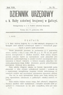 Dziennik Urzędowy c. k. Rady Szkolnej Krajowej w Galicyi. 1904, nr 25