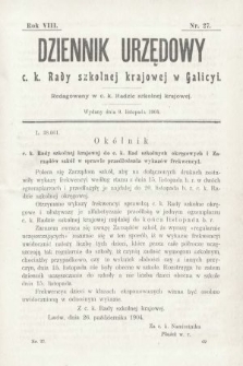 Dziennik Urzędowy c. k. Rady Szkolnej Krajowej w Galicyi. 1904, nr 27
