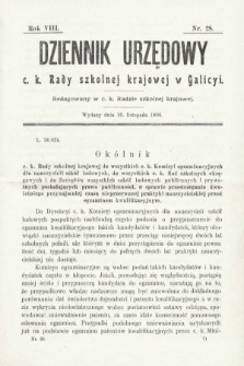 Dziennik Urzędowy c. k. Rady Szkolnej Krajowej w Galicyi. 1904, nr 28