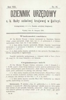 Dziennik Urzędowy c. k. Rady Szkolnej Krajowej w Galicyi. 1904, nr 29