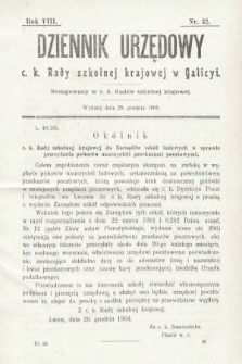 Dziennik Urzędowy c. k. Rady Szkolnej Krajowej w Galicyi. 1904, nr 32