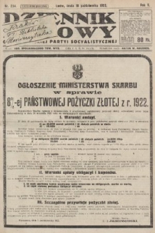 Dziennik Ludowy : organ Polskiej Partyi Socyalistycznej. 1922, nr 234