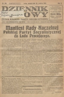 Dziennik Ludowy : organ Polskiej Partyi Socyalistycznej. 1922, nr 291