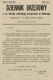 Dziennik Urzędowy c. k. Rady szkolnej krajowej w Galicyi. 1913, nr 17