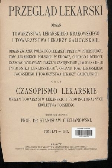 Przegląd Lekarski oraz Czasopismo Lekarskie. 1917 [całość]