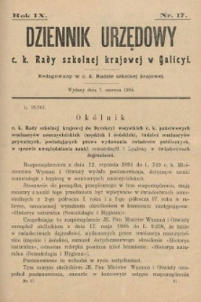 Dziennik Urzędowy c. k. Rady szkolnej krajowej w Galicyi. 1905, nr 17
