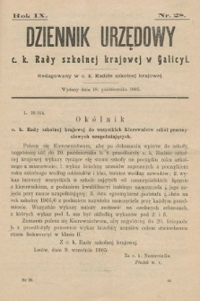Dziennik Urzędowy c. k. Rady szkolnej krajowej w Galicyi. 1905, nr 28