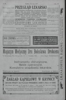 Przegląd Lekarski oraz Czasopismo Lekarskie. 1917, nr 19