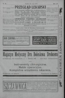Przegląd Lekarski oraz Czasopismo Lekarskie. 1917, nr 21