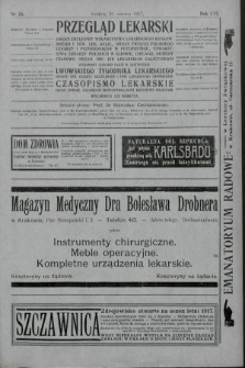 Przegląd Lekarski oraz Czasopismo Lekarskie. 1917, nr 26