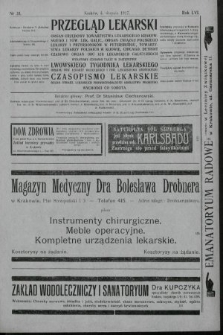 Przegląd Lekarski oraz Czasopismo Lekarskie. 1917, nr 31