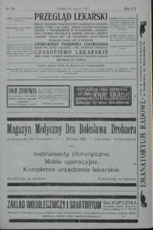 Przegląd Lekarski oraz Czasopismo Lekarskie. 1917, nr 33