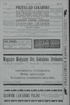 Przegląd Lekarski oraz Czasopismo Lekarskie. 1917, nr 34