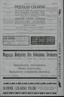 Przegląd Lekarski oraz Czasopismo Lekarskie. 1917, nr 36