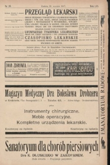 Przegląd Lekarski oraz Czasopismo Lekarskie. 1917, nr 39