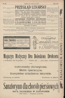 Przegląd Lekarski oraz Czasopismo Lekarskie. 1917, nr 47