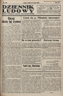 Dziennik Ludowy : organ Polskiej Partij Socjalistycznej. 1932, nr 116