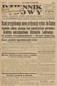 Dziennik Ludowy : organ Polskiej Partji Socjalistycznej. 1927, nr 47