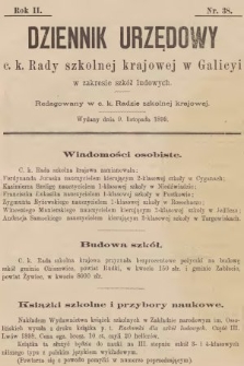 Dziennik Urzędowy C. K. Rady Szkolnej Krajowej w Galicyi w Zakresie Szkół Ludowych. 1898, nr 38
