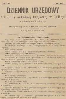 Dziennik Urzędowy C. K. Rady Szkolnej Krajowej w Galicyi w Zakresie Szkół Ludowych. 1898, nr 41