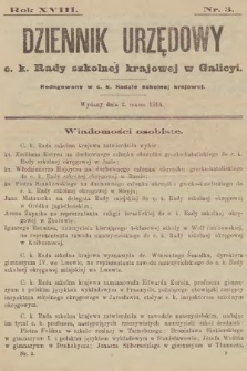 Dziennik Urzędowy c. k. Rady szkolnej krajowej w Galicyi. 1914, nr 3